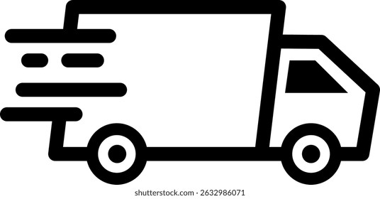Dynamic Shipping and Delivery Truck Illustration, Conveying Fast and Efficient Transportation Services, Ideal for Logistics, E-commerce, and Express Mail Branding on transparent background