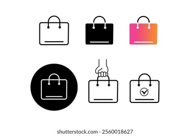 Dynamic Shopping Bag Icons for Visual Storytelling, shopping bag, isolated icons, online shopping, fashion bag, bag illustration, online shopping, marketing icons, modern icons