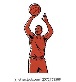 Dynamic silhouette of a basketball player in action a powerful sports illustration graphic design