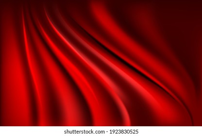 Dynamic silk smooth red background. Abstract realistic background design