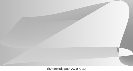 Dynamic Silver Shape Modern Illustration. Technology Monochromatic Grey Alluminium Horizontal Lines. Fluid Gray Minimal Metallic Original Background. Digital Futuristic Smooth Layers Gradient Mesh.