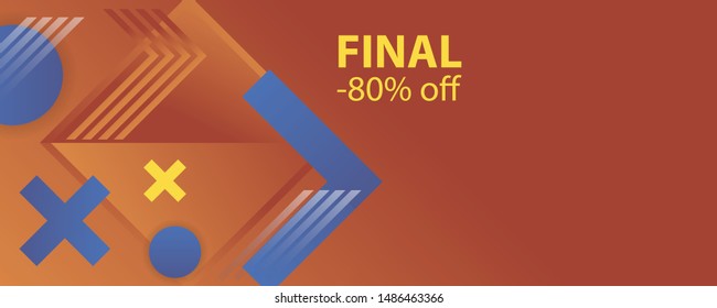 Dynamic simple geometric abstract final sale banner vector banner design. Color creative 3d universe