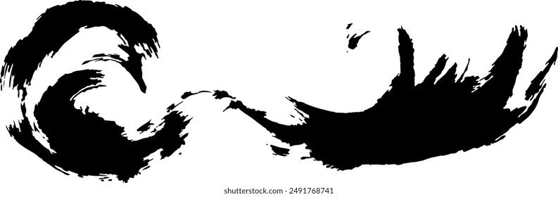 Dynamic, Simple, Wave, Ink Painting, Illustration, Vector