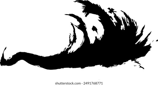 Dinámico, Simple, Onda, Pintura de tinta, Ilustración, Vector