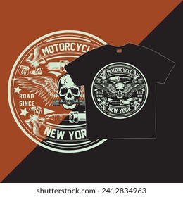 Dynamic since 1977, this New York road race-inspired motorcycle T-shirt features sleek design elements, capturing the spirit of speed and style for enthusiasts and riders alike.