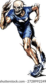 Dynamic skeleton runner illustration