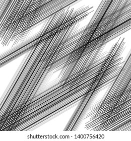 Dynamic sketchy ,edgy lines abstract pattern. Random, scattered lines