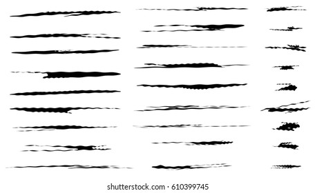 Dynamic sketchy lines, grungy brushstrokes. Wound, scar, damage mark effects