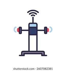 Dynamic Smart Weighted Strength Training Icon. Design of Fitness and Gym Icons.