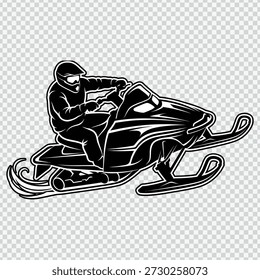 Dynamic snowmobiling adventure vector illustration