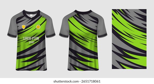 Dinâmico Futebol Jersey Design em Verde-limão e cinza