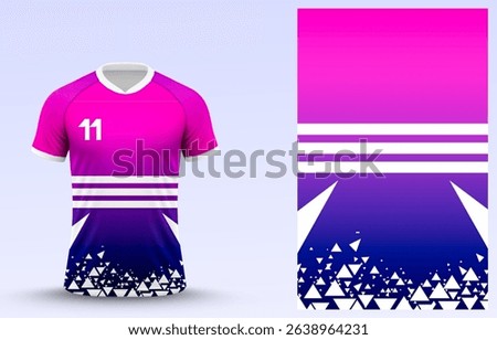 Dynamic soccer jersey design template with vibrant gradients and geometric patterns.