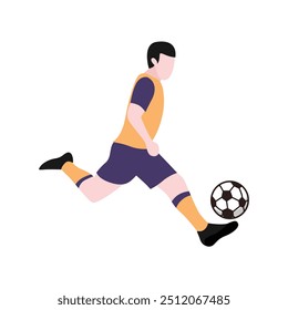 Ilustração Dinâmica de Partida de Futebol em Ação