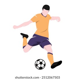 Ilustração Dinâmica de Partida de Futebol em Ação