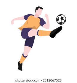 Ilustração Dinâmica de Partida de Futebol em Ação