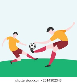 Dynamic Soccer Play: Intense Match on the Field
