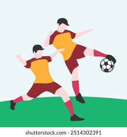 Dynamic Soccer Play: Intense Match on the Field