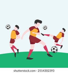 Juego dinámico de fútbol: partido intenso en el campo