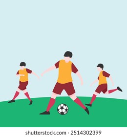 Dynamic Soccer Play: Intense Match on the Field