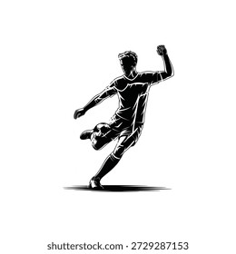 Dynamic soccer player in action displaying skill and athletic movement