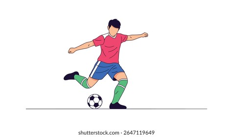 A Dynamic Soccer Player in Action Showcasing Skill and Athleticism on the Field