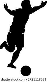 Dynamic Soccer Player Kicking Ball Silhouette