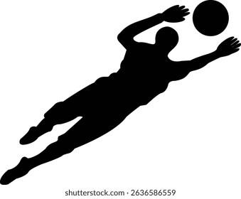 A dynamic soccer silhouette icon featuring a football player in action—kicking, dribbling, or shooting.