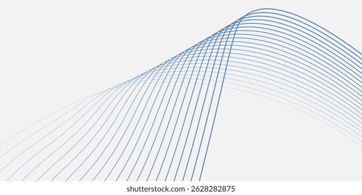 Onda de sonido dinámica aislada sobre fondo blanco. Pulsación de partículas musicales. Concepto de flujo de energía azul. 