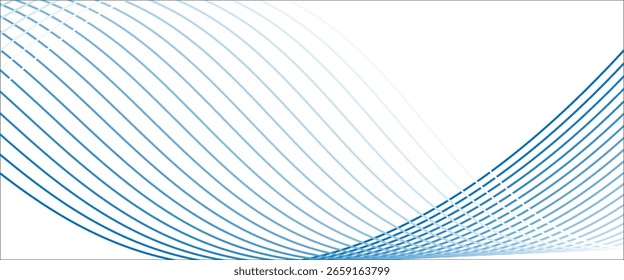 Dynamic sound wave isolated on white background. Musical particle pulsing. Blue energy flow concept. 3D rendering. modern illustration