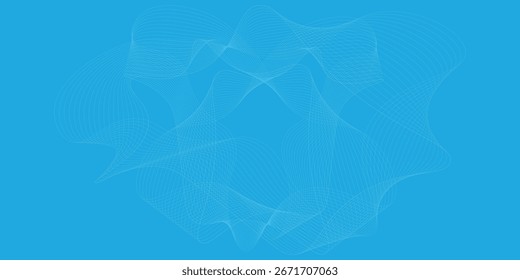 Dynamic sound wave isolated on white background. Abstract wave element for design. Dynamic sound wave isolated on white background. Blue energy flow concept.