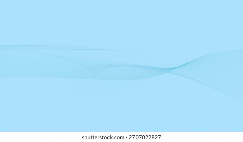 Dynamic sound wave isolated on white background. Musical particle pulsing. Blue energy flow concept.