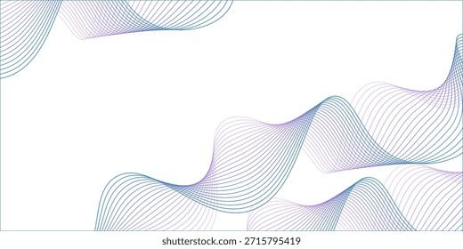 Onda sonora dinâmica isolada no fundo branco. Partícula musical pulsante. Conceito de fluxo de energia azul. renderização 3D.