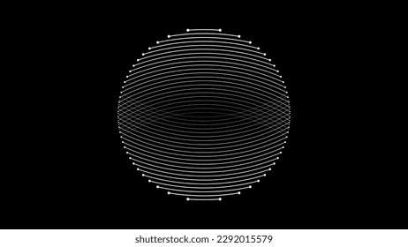 Dynamic sound wave rhythm dots lines elements in circle shape abstract vector background