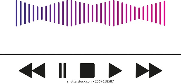 Dynamic sound wave vector. Perfect for audio, music, and tech designs. High-quality, scalable graphic for various creative projects