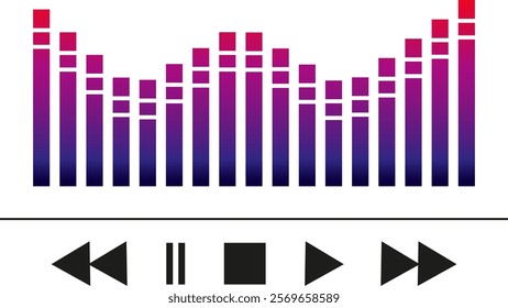 Dynamic sound wave vector. Perfect for audio, music, and tech designs. High-quality, scalable graphic for various creative projects