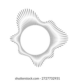 Dynamic soundwave circle. Abstract digital music. Vector