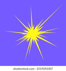 Dynamic spark isolated on blue background
