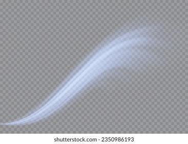 Dynamic sparkle waves. Blue glowing motion line. Light sparkling effect. Magic speed flying trails of shine, bright shimmer particles fly. Luminous lines of speed. Vector illustration.