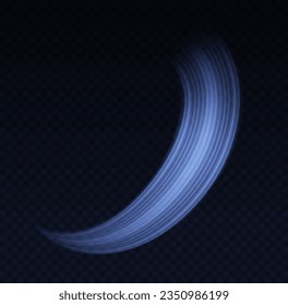 Dynamic sparkle waves. Blue glowing motion line. Light sparkling effect. Magic speed flying trails of shine, bright shimmer particles fly. Luminous lines of speed. Vector illustration.