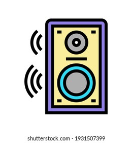 dynamic speaker color icon vector. dynamic speaker sign. isolated symbol illustration