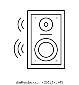 dynamic speaker line icon vector. dynamic speaker sign. isolated contour symbol black illustration