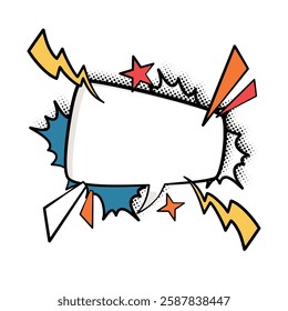 A dynamic of speech bubbles featuring bold, pop art colors. Great for social media, advertisements, comics, and creative projects