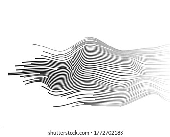 Dynamic speed Lines in wave Form . Vector Illustration .Technology  Logo . Design element . Abstract Geometric shape . 