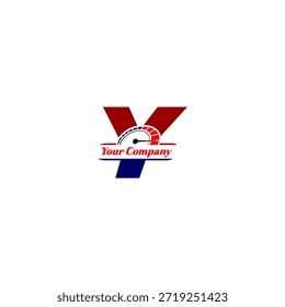 Indicador de velocímetro dinámico integrado con forma de Y alfabeto. Perfecto para la marca automotriz, temas de rendimiento, iconos de tablero e identidad de velocidad