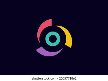 Dynamic spin motion letter O logo symbol