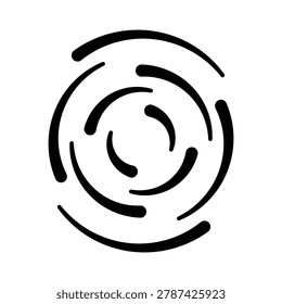 Dynamic spiral graphic forming a concentrated vortex of motion and energy, conveying rotation, speed, flow, and focused force in a modern minimal vector illustration