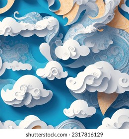 Dynamic and Spirited 3D Quilled Paper Vector Illustration