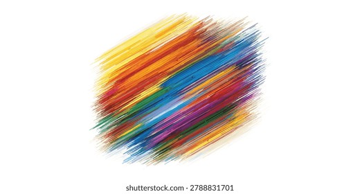 A dynamic splash of colorful brush strokes, creating an abstract pattern with a sense of motion and energy.