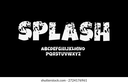 Un dinámico diseño de fuente de salpicaduras inspirado en salpicaduras de líquidos, salpicaduras de pintura y movimiento enérgico.
