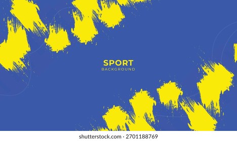 Dynamic Sport Background Template with Abstract Brush and Colorful Overlap Design